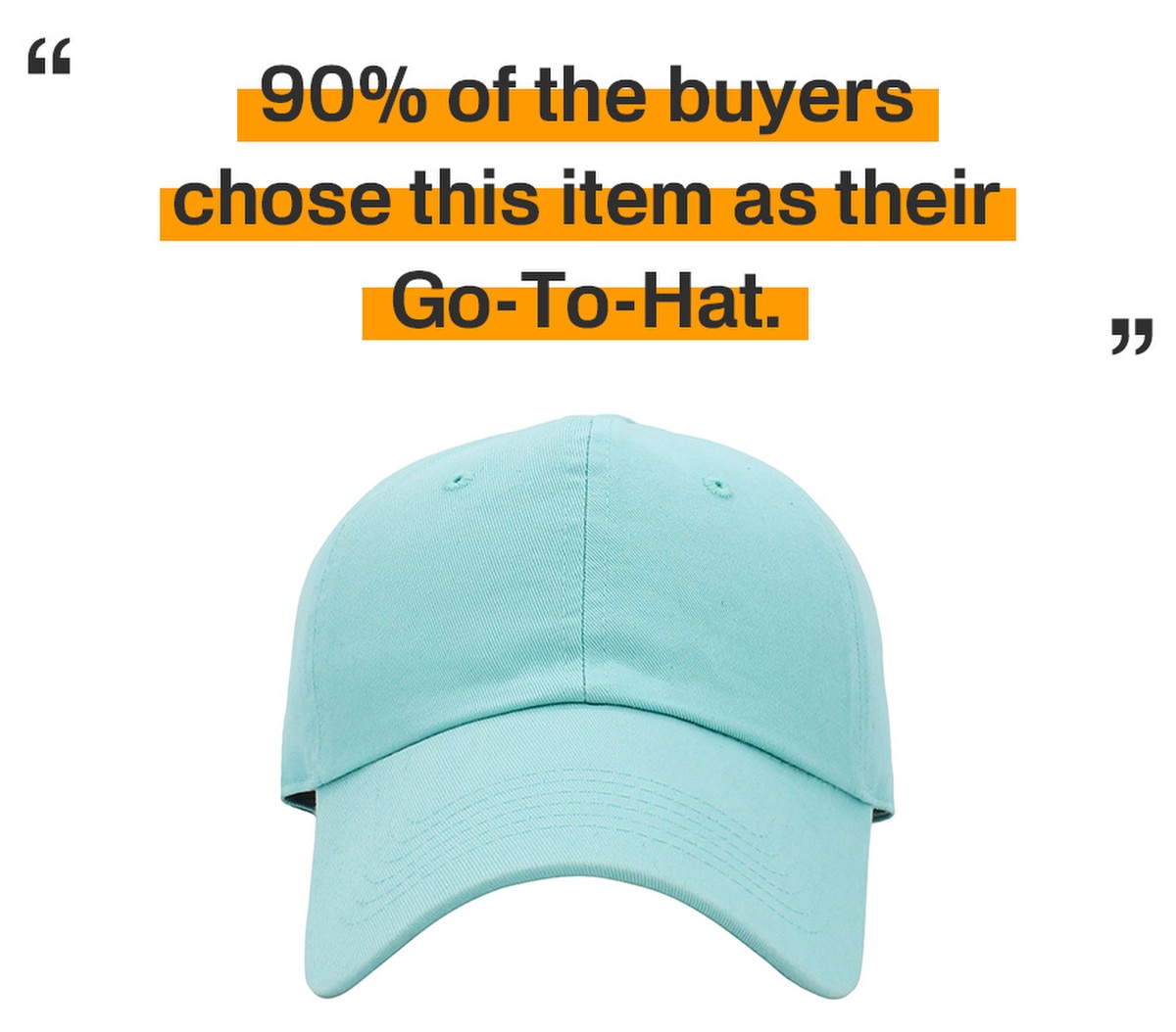 Mint Low Profile Baseball Caps Front View